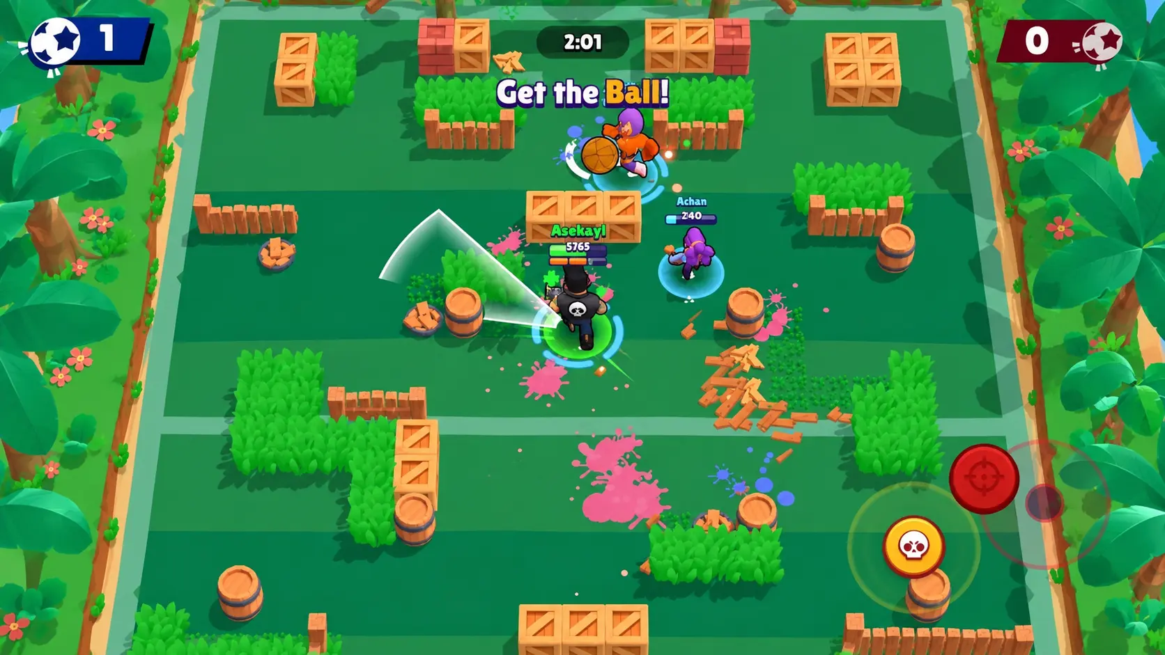 مسابقه Brawl Ball در براول استارز با حضور بازیکنان در میدان نبرد